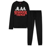 Stranger Things Pigiama Bambina - Pigiama Ragazza Lungo a Maniche Lunghe in Cotone 9-15 Anni - Gadget Regalo Ragazze (Nero, 14-15 Anni)