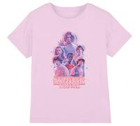 Stranger Things Pink Glow Group Girls T Shirt, Rosa Chiaro, 12-13 Anni Bambine e Ragazze