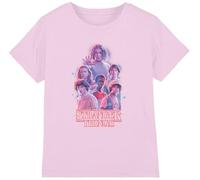 Stranger Things Pink Glow Group Girls T Shirt, Rosa Chiaro, 7-8 Anni Bambine e Ragazze