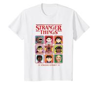 Stranger Things Pixel Group Select Character Maglietta, Bambini, Bianco, 12 Anni