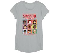Stranger Things Pixel Group Select Character Maglietta, Ragazze, Grigio Melange, S