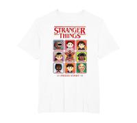 Stranger Things Pixel Group Select Character Maglietta, Uomo Taglie Grandi, Bianco, 4X Tall