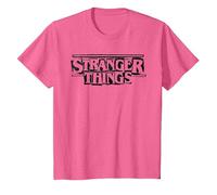 Stranger Things Punk Logo Black Maglietta, Bambini, Rosa mélange, 6 Anni