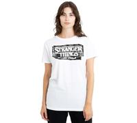Stranger Things Punk Logo Ladies T Shirt, White, XX-Large