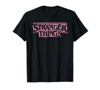 Stranger Things Punk Logo Pink Maglietta
