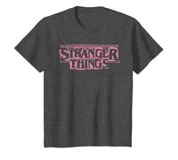 Stranger Things Punk Logo Pink Maglietta, Bambini, Grigio Scuro, 12 Anni