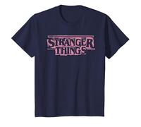 Stranger Things Punk Logo Pink Maglietta, Bambini, Navy, 4 Anni