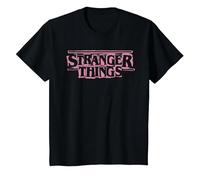 Stranger Things Punk Logo Pink Maglietta, Bambini, Nero, 6 Anni