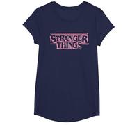 Stranger Things Punk Logo Pink Maglietta, Ragazze, Navy, L