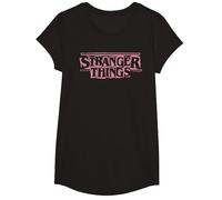 Stranger Things Punk Logo Pink Maglietta, Ragazze, Nero, M