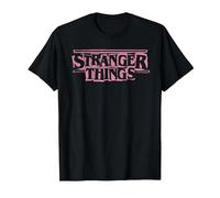 Stranger Things Punk Logo Pink Maglietta, Uomo, Nero, 3XL