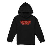 Stranger Things Red Drip Logo Youth Kids Boy/Girls Pull-Over Hoodie, Black, 7-8