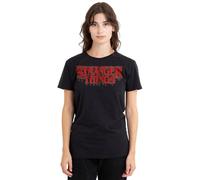 Stranger Things Retro Drippy Logo T-Shirt Donna, Nero, M