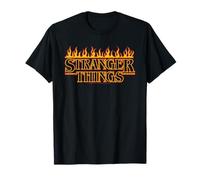 Stranger Things Retro Giallo Fiamma Logo Maglietta