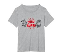 Stranger Things Scoop Ahoy Steve Harrington Robin Si Succhia Maglietta, Donna Plus-Size, Grigio Melange, 5X