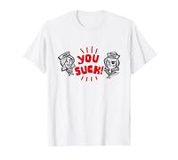 Stranger Things Scoop Ahoy Steve Harrington Robin Si Succhia Maglietta, Uomo, Bianco, M