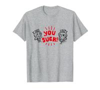 Stranger Things Scoop Ahoy Steve Harrington Robin Si Succhia Maglietta, Uomo, Grigio Melange, S