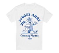 Stranger Things Scoops Ahoy Retro T-Shirt, Bianco, M Unisex-Adulto