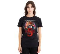 Stranger Things Season Five Poster Ladies T Shirt, Black, Medium