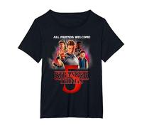 Stranger Things Season Five Poster Maglietta, Donna Plus-Size, Nero, 4X