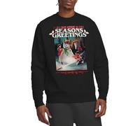 Stranger Things Seasons Greetings Snowman Christmas Unisex Sweatshirt, Black, Large