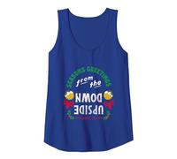 Stranger Things Seasons Saluti Il Natale Sottosopra Canotta, Donna, Blu Reale, S