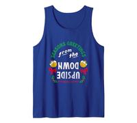 Stranger Things Seasons Saluti Il Natale Sottosopra Canotta, Uomo, Blu Reale, XXL
