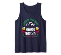 Stranger Things Seasons Saluti Il Natale Sottosopra Canotta, Uomo, Navy, S