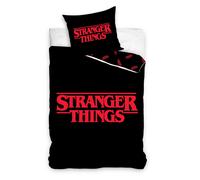 Stranger Things Set Copripiumino Singolo Logo 100% Cotone Euro 2-in-1 Design