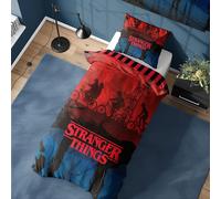 Stranger Things Set Copripiumino Singolo Netflix Righe Sottosopra 2-in-1 Design