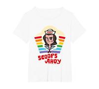 Stranger Things Si aggiudica Il Rainbow Pride di Steve Harrington Maglietta, Donna Plus-Size, Bianco, 3X