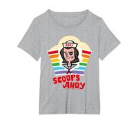 Stranger Things Si aggiudica Il Rainbow Pride di Steve Harrington Maglietta, Donna Plus-Size, Grigio Melange, 3X