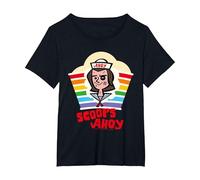 Stranger Things Si aggiudica Il Rainbow Pride di Steve Harrington Maglietta, Donna Plus-Size, Nero, 2X