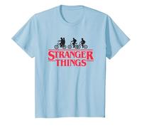 Stranger Things Silhouette Bike Logo Maglietta, Bambini, Celeste, 12 Anni