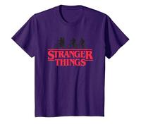 Stranger Things Silhouette Bike Logo Maglietta, Bambini, Viola, 2 Anni