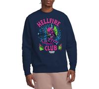 Stranger Things Stranger Things Hellfire Neon Dice Unisex Sweatshirt, Navy Pullover Unisex - Adulto (Pacco da 1)
