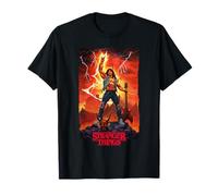 Stranger Things Strappato Eddie Munson Chitarra Fantasy Scena Maglietta