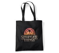 Stranger Things Sunset Logo Borsa Riutilizzabile Per La Spesa Da Viaggio, Nera