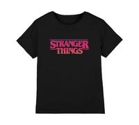 Stranger Things Sunset Logo Girls T Shirt, Nero, 7-8 Anni Bambine e Ragazze