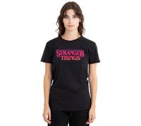 Stranger Things Sunset Logo Ladies T Shirt, Athletic Heather, XX-Large