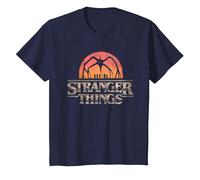 Stranger Things Sunset Logo Maglietta, Bambini, Navy, 6 Anni