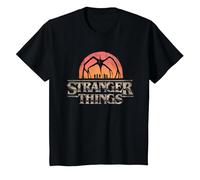 Stranger Things Sunset Logo Maglietta, Bambini, Nero, 8 Anni