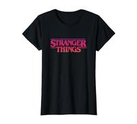 Stranger Things Sunset Logo Maglietta, Donna, Nero, S