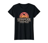 Stranger Things Sunset Logo Maglietta, Donna, Nero, XXL