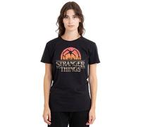 Stranger Things Sunset Logo T-Shirt Donna, Nero, L