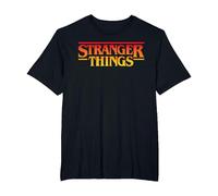 Stranger Things Sunset Pixel Logo Maglietta, Uomo Taglie Grandi, Nero, 5X Tall