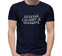 Stranger Things T-Shirt Uomo TV Mike Alphabet Wall Joyce - Maglia Navy/Nero
