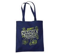 Stranger Things Tales From 85 Graffiti Glow - Borsa tote riutilizzabile, 38 x 42 cm, colore: Blu marino