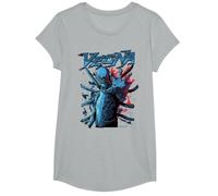 Stranger Things Vecna in Posa con Una Mano Halloween Maglietta, Ragazze, Grigio Melange, XS