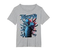 Stranger Things Vecna in Posa con Una Mano Maglietta, Donna Plus-Size, Grigio Melange, 3X